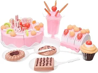 Plastic Birthday Cake Amazing Design Toy With Ice Cream Production And Cake Decorating Tools For Children Set Of 75 Pieces - Multi Color