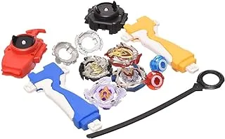 Plastic Beyblade PlaySet With Four Spinning Ring And Two Launcher Grip For Kids Battle Set Of 11 Pieces - Multi Color