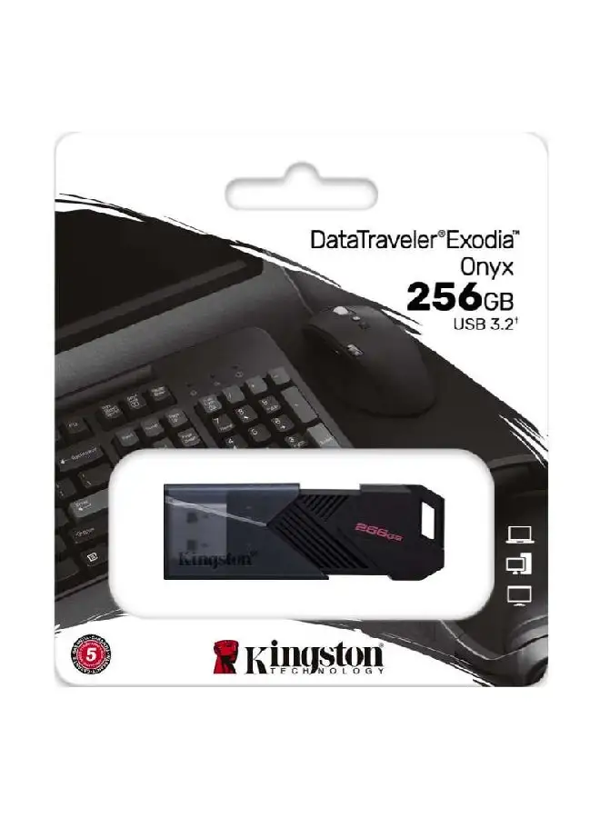 كينجستون كينجستون 256 جيجابايت محمول USB 3.2 Gen 1 FlashDrive DataTraveler Exodia Onyx 256 جيجابايت