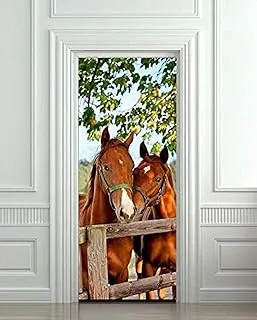 3D Wallpaper Sticker Horses Stall Barn Door Sticker Self adhesive Wall Stickers Gifts Bedroom Wallpapers