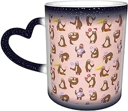 Heat Changing Mug,Cute Sloth Heat Activation Magic Mug Gift For Birthdays Anniversary 11 Ounce