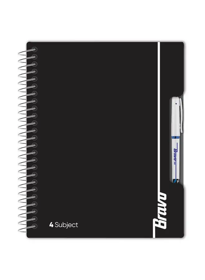 Bravo New Bravo Notebook - Black Color -  4 Subjects