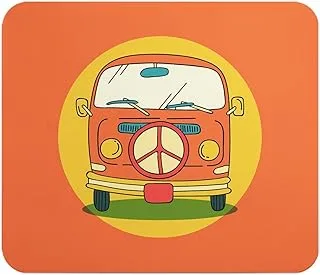 Loud Universe Vintage Volkswagon Van Print Flexible Non-Slip Mouse Pad - Orange