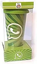 Green Whatsapp Travel Mug with Rubber Lid - Gift