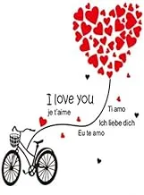 Bike Tied Big Flying Red Heart written 