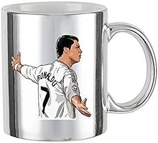 MEC Cristiano Ronaldo Coffee Mug Silver Mug 11oz CR7 Tea Cup Gift For Him