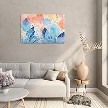 Blue and Pink colored tree leaves, printed on canvas, 120x80