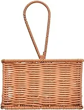 Generic Wicker Rectangle Deep Divided Basket Containing Two Slots With Strong Handle And Modern Design Made Of High Quality Material Practical For Home - Hazel