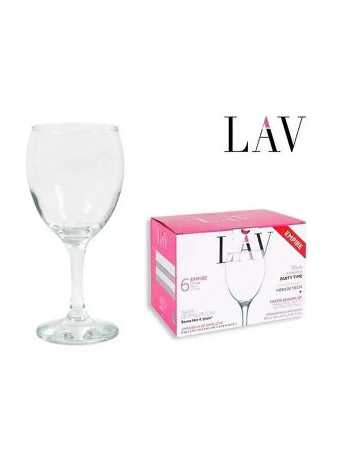 LAV 6 Piece Juice Cup Set  340 Ml -Clear