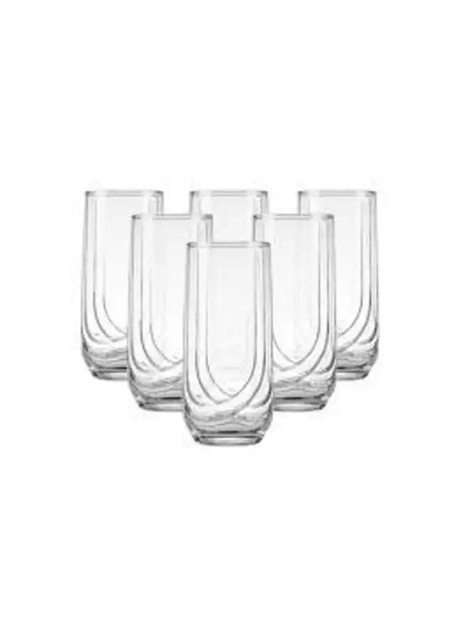 LAV High 6 Piece Glasses Set 330 Ml-Clear