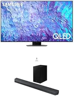 Samsung 75 Inch TV Quantum Processor 4K QLED - Carbon Silver - QA75Q80CAUXEG [2023 Model] & Samsung HW-Q600C/EG 360W Q Symphony Soundbar, Black [Exclusive Bundle]