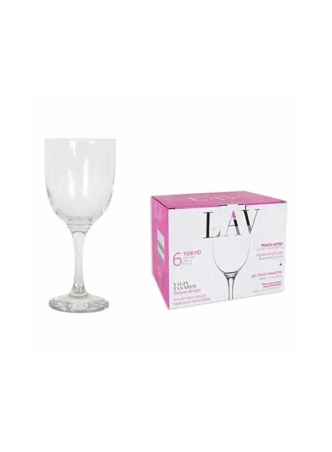 LAV 6 Piece Glasses Set 290 Ml -Clear