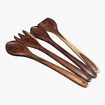 Egyptian Trading Company Normal Wooden Cutlery Set 4-Pieces, Brown