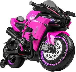 Mentos Electric Rides-on Motorcycle for Kids - Pink - H-2R