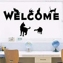 DIY Removable Wall Stickers For Living Room Home Decor - welcome cat