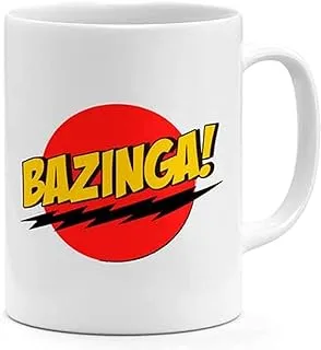 تصميم مطبوع من RYN Bazinga Big Bang Theory - كوب قهوة أبيض 11 أونصة