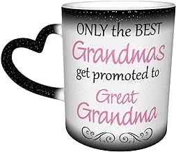 Hasdon-Hill Personalized Magic Color Changing Coffee Mug, Only The Best Grandmas Get Promoted To Great Grandma Tea Cup for Grandmother Mom