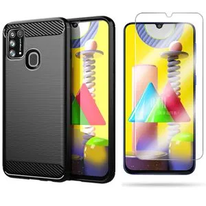 Samsung Galaxy M31 Case With Glass Film - Black