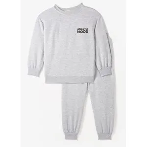 June Boy's Slogan Printed Tracksuit Set