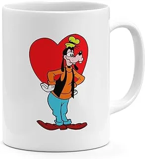 Goofy Love Heart 11oz Coffee Mug Cute Dog Cartoon 11oz Ceramic Novelty Mug