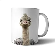 Ceramic Ostrich Print Mug - Multi Color