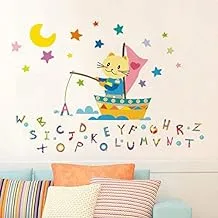 Cartoon Cat English Alphabet Wall Sticker