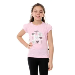 Diadora Girls Cotton Printed T-Shirt - Pink