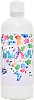 WKW High Quality Poster Color 600Ml For Professional Craft Paint, Art, Artists Beginners, Rocks, Wood, Fabric - White