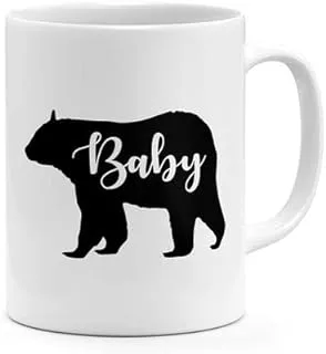 RYN PRINTED DESIGN Baby Bear Silhouette Coffee Mug White 11ounce