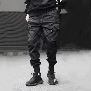 Fashion 2020 New Hip-Hop Jogger Men's Black Harem Overalls Multi-Pocket Ribbon Men's Sports Pants Streetwear Casual Men's Casual Pants ACU