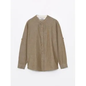 LC Waikiki Grandad Collar Basic Long Sleeve Boy Shirt