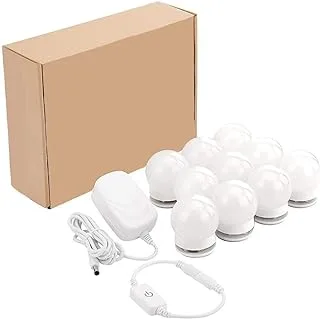 Hollywood Style LED Vanity Mirror Lights Kit with 10 Dimmable Light Bulbs For Makeup Dressing Table and Power Supply Plug in Lighting Fixture strip Vanity Mirror Light White