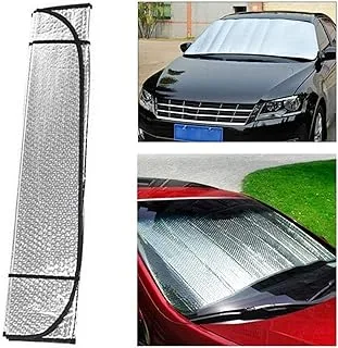 FFLSDR Sunshade Front 127cm X 60cm Automotive Sunshade Panel Foldably Window Windshield Visor With Two Suction Cups (Color : Silver1)