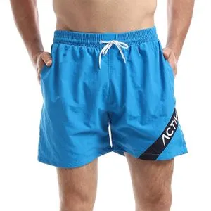 Activ Baby Blue Plain Swim Short With Decorated Angled Arc