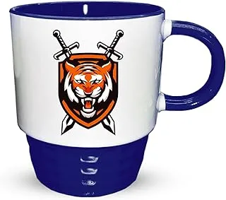 FMstyles Ma020 - Tiger With Sword Half Tone Blue Mug 10x10x10Cm Navy Blue