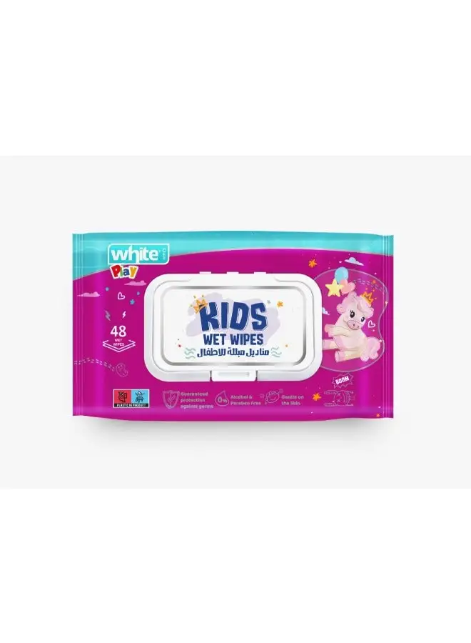 White 48-Piece Kids Wet Wipes