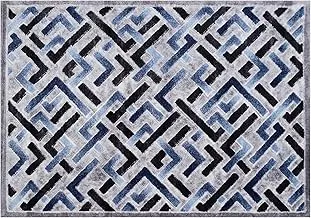 Cruze 3D Carved Rug Size : 133x190 cm- Blue