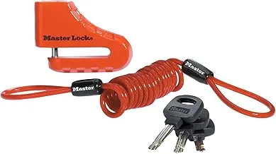 Master Lock 8303EURDPS Motorbike and Escooter Disc Braker Lock, Red, 5 cm