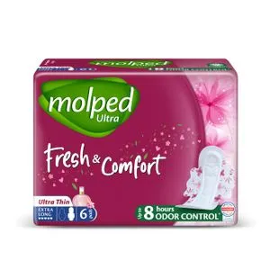 Molped Ultra - Fresh & Comfort - Single Pack - Extra Long - 6 Pads