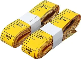 Sewing Tape Measure 2 Pack Double-Scale Soft Tape Measuring Body Weight Loss Medical Body Measurement Sewing Tailor Cloth Ruler Dressmaker Flexible Ruler Tape Measure (Yellow)60Inches/150cm