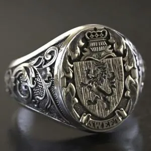 Fashion Personality Domineering Lion Animal Carved Men's Ring