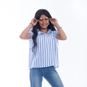 Bebo BEBO_Striped Blouse For Girls_Blue