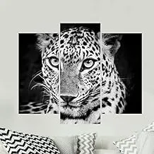 Decorative sticker of three board -Leopard in black and white (100x120cm)