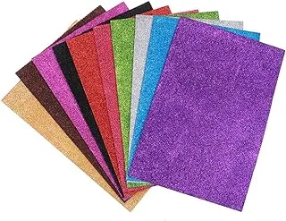 EORTA 10 Pieces A4 Glitter Foam Paper Sheets Sparkling EVA Sponge Paper Multicolor for Handmade DIY Card Crafts School Project, Scrapbooking, Decorative Pendant, NO-Adhesive(no Glue)