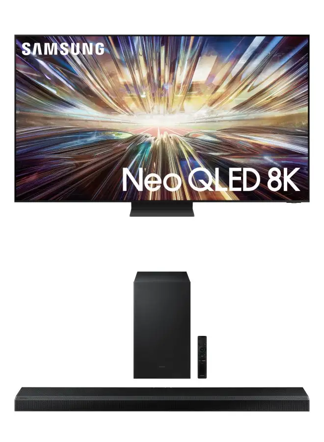 Samsung 65 Inch Neo QLED 8K QA65QN800DUXEG Tizen OS Smart TV‎ - Graphite Black + Free Samsung Soundbar Q700SB + 6 Months Watch it and Shahid Subscription - QA65QN800DUXEG Graphite Black