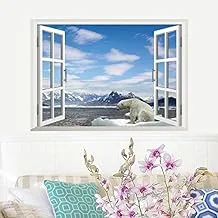 Removable bear 3D Window Scenery Wall Sticker Home Decor Decals Mural Waterproof Art Wall Pape mm