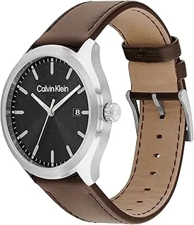 Calvin Klein Define Men's Bla Dial, Dark Brown Leather Watch - 25200354