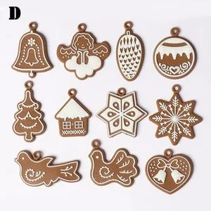 12Pcs Gingerbread Man Ornaments for Christmas Tree