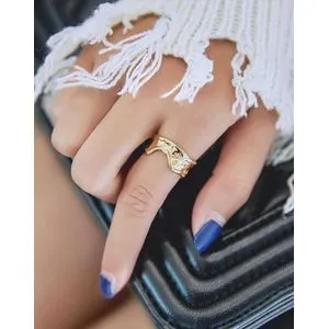 Free Size Gold Plated Stainless Steel Ring