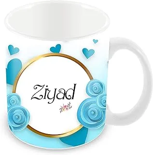 Tuelip Ceramic Customize Name Ziyad Printed Tea & Coffee Mug, 350 ML